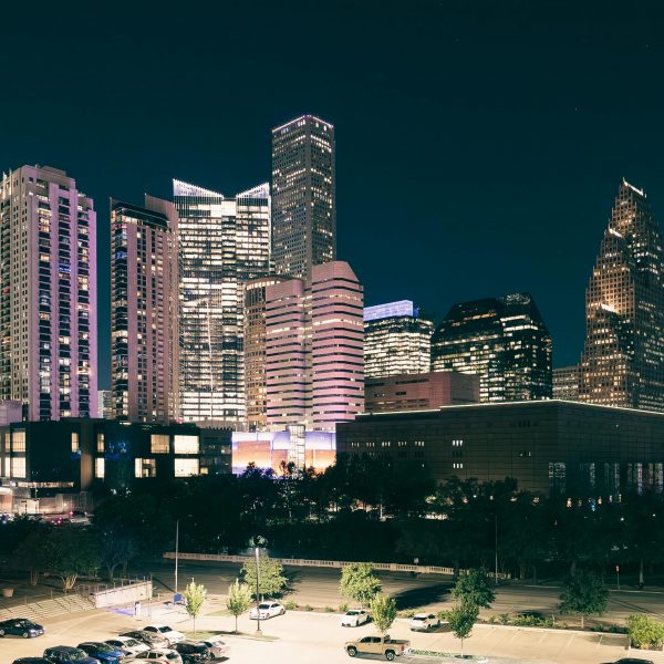 houston city skyline at night