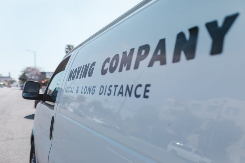 a moving company van